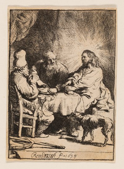 Christus in Emmaus: Die kleinere Platte von Rembrandt van Rijn