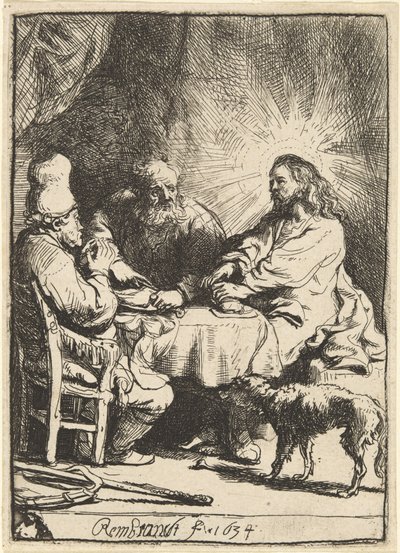Christus in Emmaus: die kleinere Platte von Rembrandt van Rijn