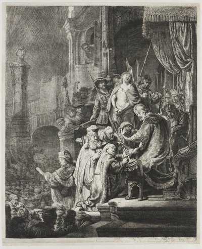 Christus vor Pilatus: große Platte von Rembrandt van Rijn
