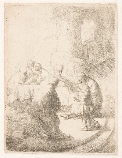 Christus im Disput mit den Gelehrten: kleine Platte von Rembrandt van Rijn
