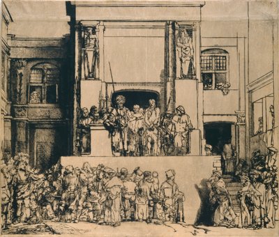 Christus wird dem Volk präsentiert: querformatige Platte (1655) von Rembrandt van Rijn