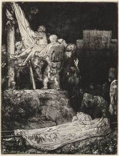 Abnahme vom Kreuz bei Fackellicht von Rembrandt van Rijn