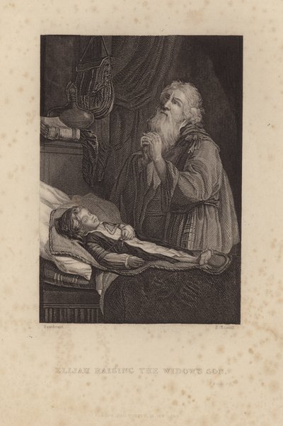 Elia erweckt den Sohn der Witwe von Rembrandt van Rijn
