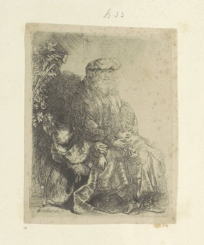 Jakob segnet Benjamin von Rembrandt van Rijn