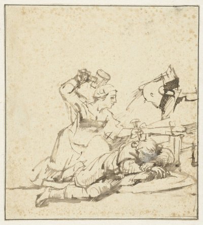 Jaël tötet Sisera von Rembrandt van Rijn