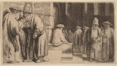 Juden in der Synagoge von Rembrandt van Rijn