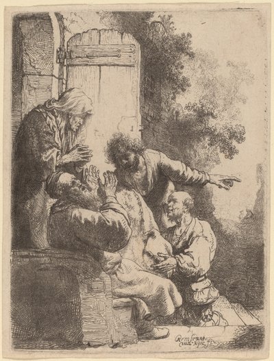 Josephs Mantel wird zu Jakob gebracht von Rembrandt van Rijn