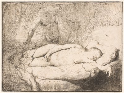 Jupiter und Antiope: die kleinere Platte von Rembrandt van Rijn