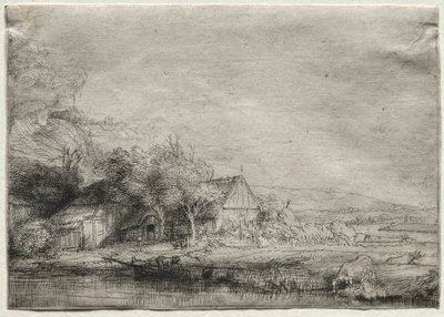 Landschaft mit einer Kuh, um 1650 von Rembrandt van Rijn