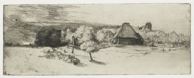 Landschaft mit einem Bauernhof und dem 