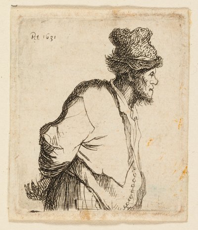 Bauer mit den Händen hinter dem Rücken von Rembrandt van Rijn