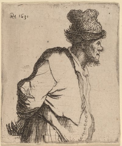 Bauer mit den Händen hinter dem Rücken von Rembrandt van Rijn