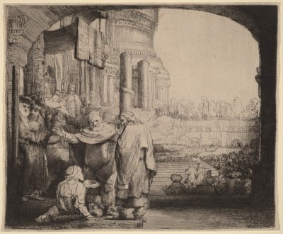 Petrus und Johannes heilen den Gelähmten am Tempeltor von Rembrandt van Rijn