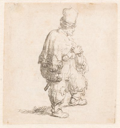 Pole stehend mit verschränkten Armen von Rembrandt van Rijn