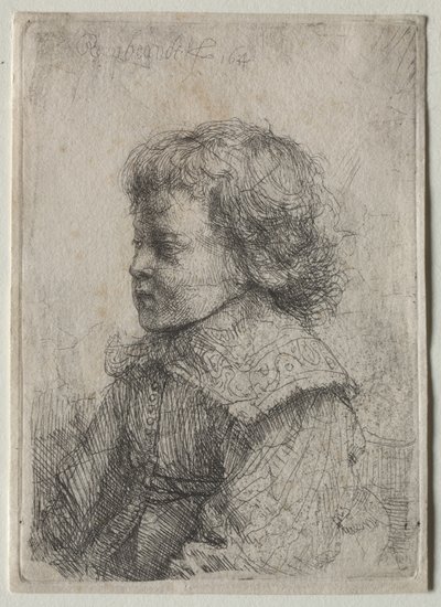 Porträt eines Jungen im Profil von Rembrandt van Rijn