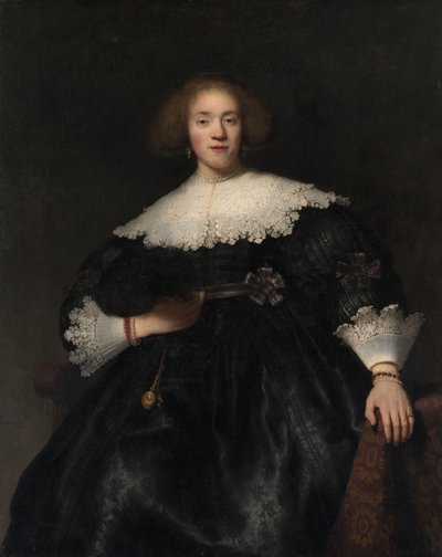 Porträt einer jungen Frau mit einem Fächer, 1633 von Rembrandt van Rijn