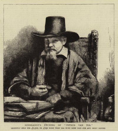 Rembrandts Radierung von Petrus van Tol von Rembrandt van Rijn