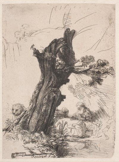 S. Hieronymus neben einer Kopfweide von Rembrandt van Rijn