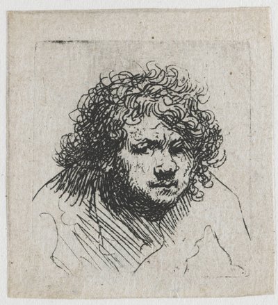 Selbstporträt nach vorne gebeugt: Büste von Rembrandt van Rijn