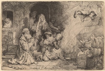 Der Engel verlässt die Familie des Tobias von Rembrandt van Rijn