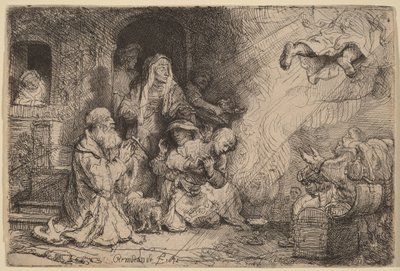 Der Engel verlässt die Familie des Tobias von Rembrandt van Rijn