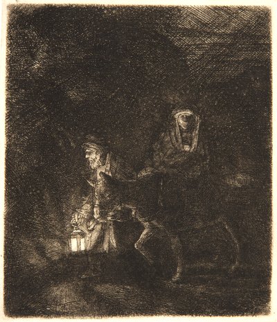 Die Flucht nach Ägypten: Ein Nachtstück von Rembrandt van Rijn