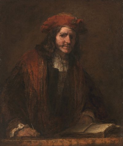 Der Mann mit der roten Kappe, um 1660 von Rembrandt van Rijn