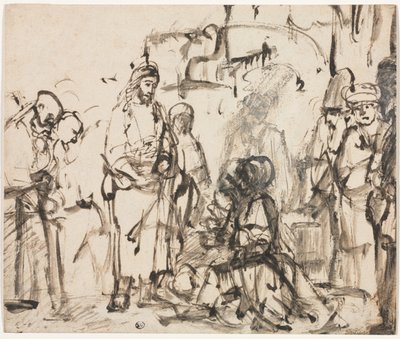 Das Treffen von Christus mit Martha und Maria nach dem Tod des Lazarus von Rembrandt van Rijn