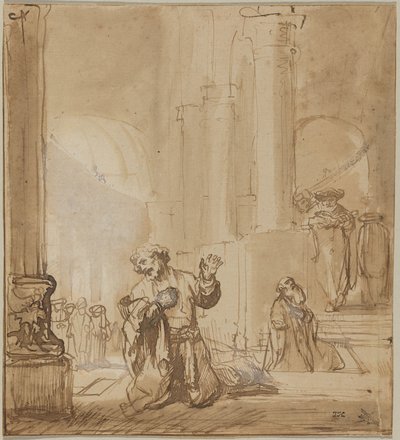 Das Gleichnis vom Zöllner und Pharisäer von Rembrandt van Rijn