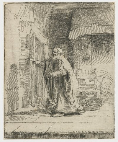 Die Blindheit von Tobit: die größere Platte von Rembrandt van Rijn
