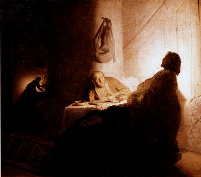 Das Abendmahl in Emmaus. Gemälde von Rembrandt von Rembrandt van Rijn