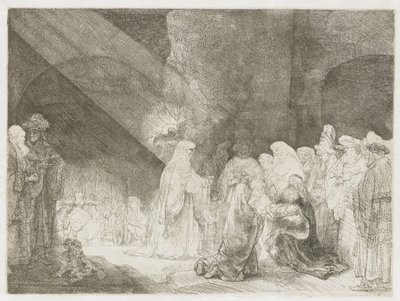 Die Darstellung im Tempel: länglicher Druck von Rembrandt van Rijn
