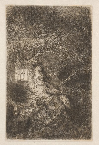 Die Rast auf der Flucht: ein Nachtstück von Rembrandt van Rijn