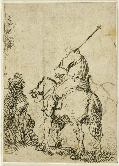 Turbanierter Soldat zu Pferd von Rembrandt van Rijn