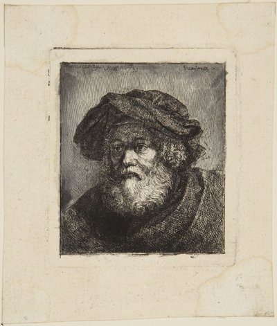 Alter Mann mit Mütze von Rembrandt van Rijn