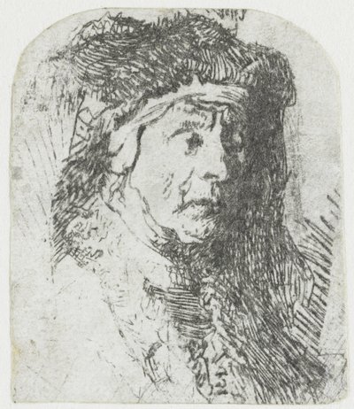 Frau in einem Pelzbesetzten Mantel von Rembrandt van Rijn