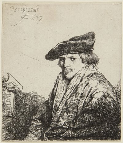 Junger Mann mit Mütze von Rembrandt van Rijn
