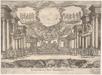 Sechstes Intermezzo: Tempel des Friedens, aus der Serie S..., 1608 von Remigio Cantagallina