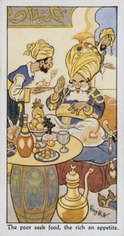 Die Armen suchen Nahrung, die Reichen einen Appetit von René Bull