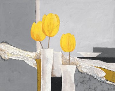 Lebendige gelbe Tulpen von Renate Holzner