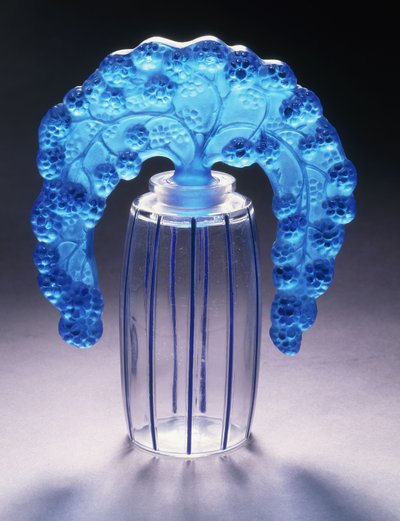 Bouchons Mures Nr. 495, ca. 1920 (klares und blau emailliertes Glas) von Rene Jules Lalique