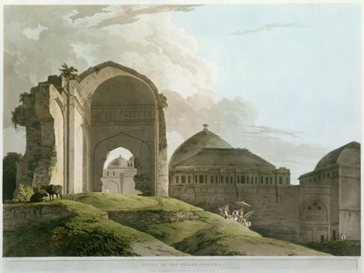 Ruinen des Palastes in Madurai, graviert von Thomas und William (1769-1837) Daniell, veröffentlicht 1798 von Rev. Edward Thomas Daniell