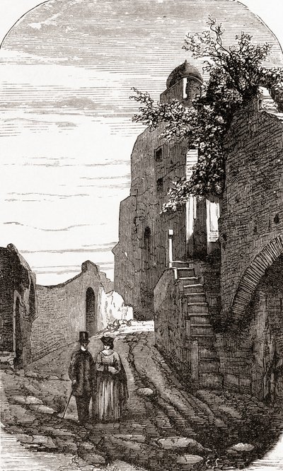 Clivus Victoria auf dem Palatin-Hügel, Rom, Italien im späten 19. Jahrhundert. Aus Italienische Bilder von Rev. Samuel Manning, veröffentlicht ca. 1890. von Reverend Samuel Manning