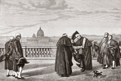 Auf dem Pincio-Hügel, Rom, Italien, mit dem Petersdom im Hintergrund im späten 19. Jahrhundert. Aus Italienische Bilder von Rev. Samuel Manning, veröffentlicht um 1890. von Reverend Samuel Manning