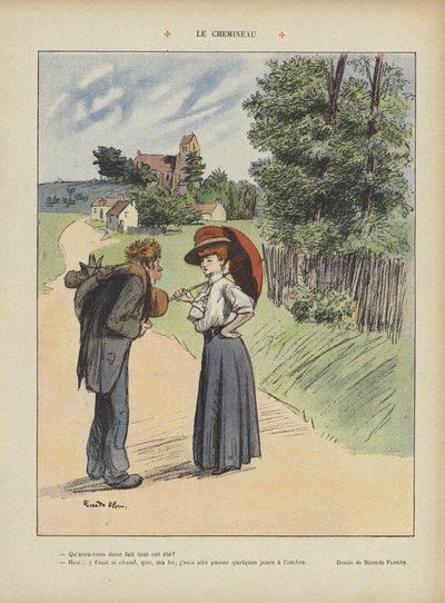 Der Landstreicher. Illustration für Le Rire von Ricardo Flores