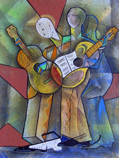 Kubistische Gitarrenspieler von Ricardo Maya