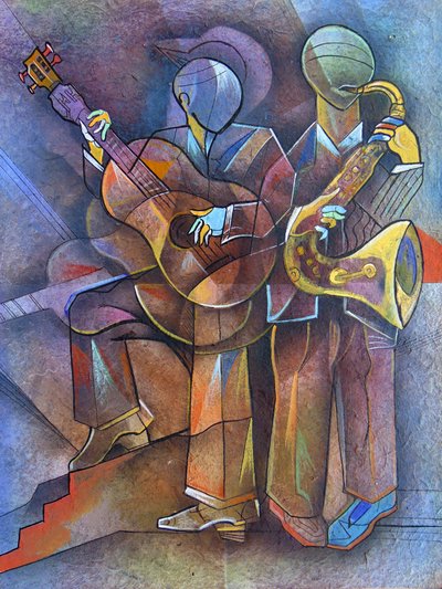 Kubistisches Jazz-Duo von Ricardo Maya