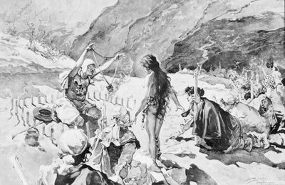 Ein Besessener wird im Rosétal exorziert. Zeichnung von R. Pellegrini. von Riccardo Pellegrini