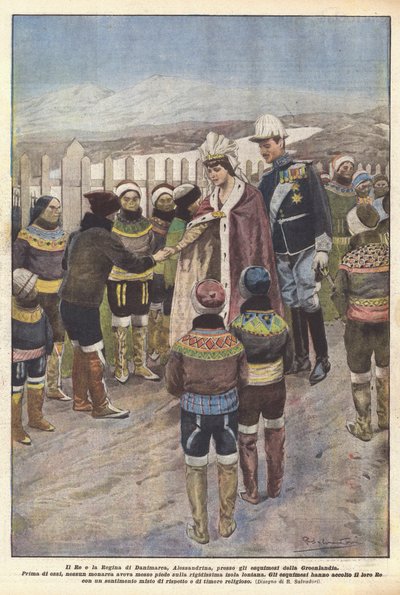 Der König und die Königin von Dänemark, Alexandrine, zu den grönländischen Eskimos von Riccardo Salvadori