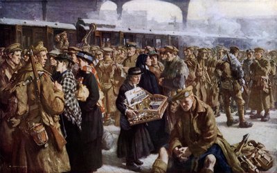Victoria Station, Erster Weltkrieg, Abfahrt nach Frankreich von Richard (after) Jack